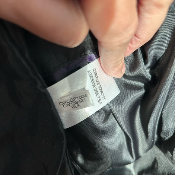 Calvin Klein Black Womens Distressed Leather Jacket Size XS - Picture 7 of 12